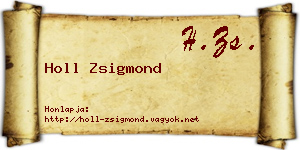 Holl Zsigmond névjegykártya